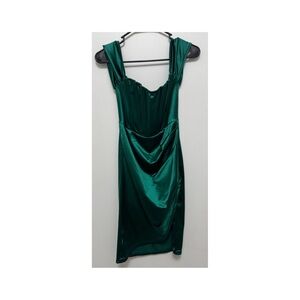 Elegant Green Satin Dress